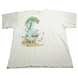 Vintage Parrots Of The Caribbean Soul Pirate Art T-Shirt 2XL 90's